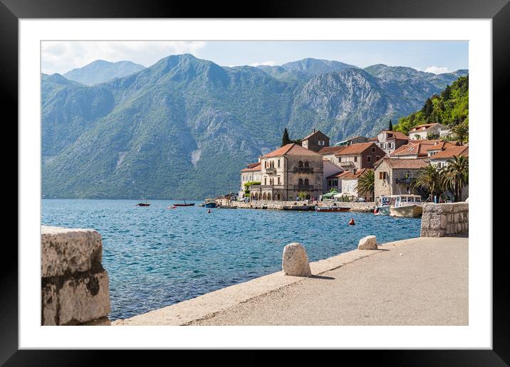 The quayside in Perast Framed Mounted Print by Jason Wells
