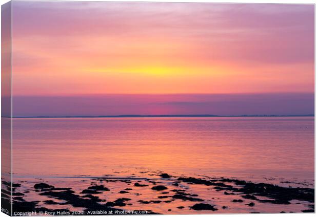 Colourful sunset over the Bristol channel Canvas Print by Rory Hailes