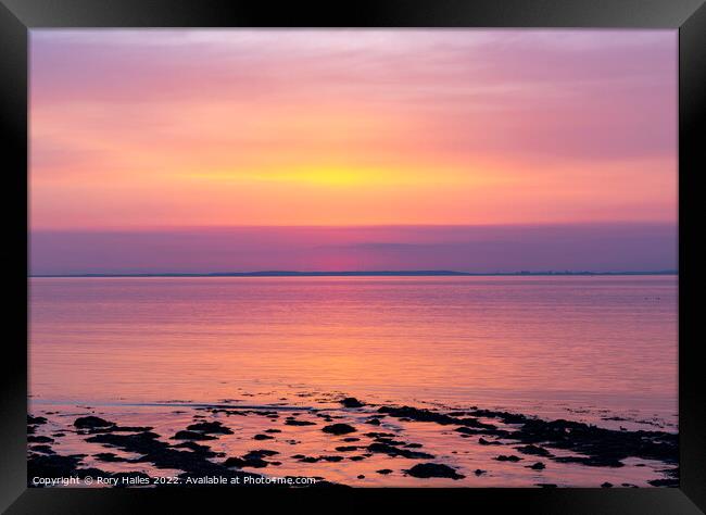 Colourful sunset over the Bristol channel Framed Print by Rory Hailes