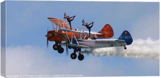 Wing Walking in the Air Canvas Print by STEPHEN BAKER