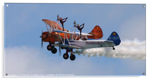 Wing Walking in the Air Acrylic by STEPHEN BAKER