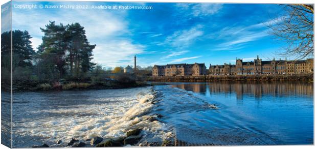 A panoramic view of the River Tay at Friarton Island Canvas Print by Navin Mistry