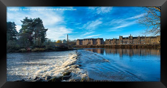 A panoramic view of the River Tay at Friarton Island Framed Print by Navin Mistry
