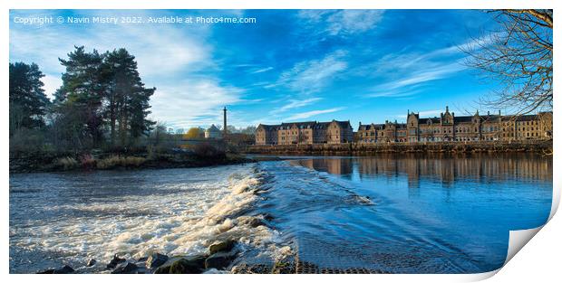 A panoramic view of the River Tay at Friarton Island Print by Navin Mistry