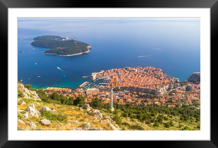 Dubrovnik Old Town and Lokrum Island Framed Mounted Print by Margaret Ryan