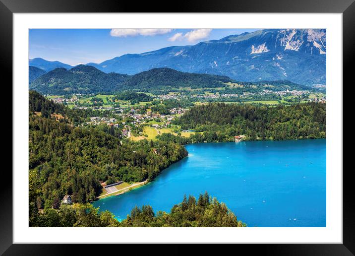 Upper Carniola Landscape With Lake Bled In Slovenia Framed Mounted Print by Artur Bogacki