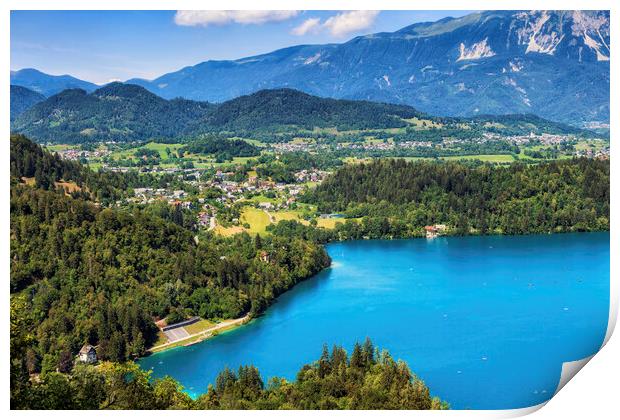 Upper Carniola Landscape With Lake Bled In Slovenia Print by Artur Bogacki