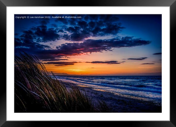 "Serenity Unveiled: Barmouth's Orange Sunset" Framed Mounted Print by Lee Kershaw