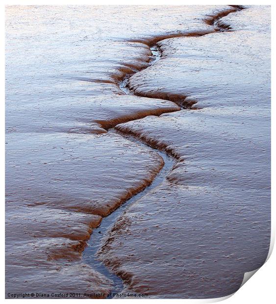 Tidal mudflats, Kyson Point, Suffolk Print by DEE- Diana Cosford
