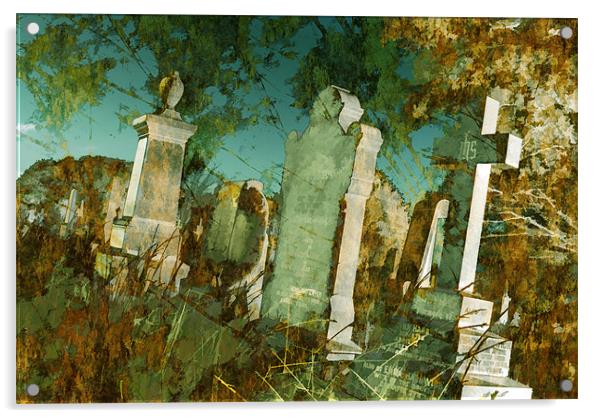 Abandoned cemetery Acrylic by Maria Tzamtzi Photography