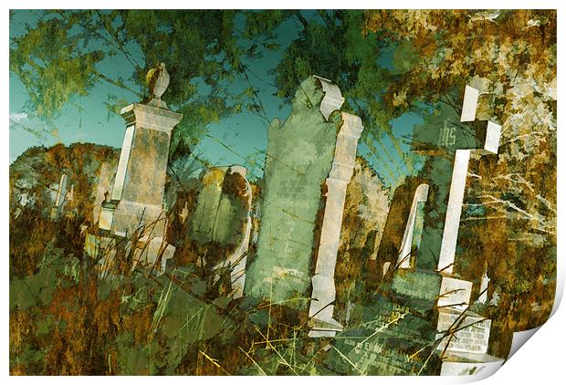 Abandoned cemetery Print by Maria Tzamtzi Photography