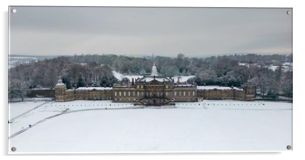 Wentworth Woodhouse Snow Fall Acrylic by Apollo Aerial Photography