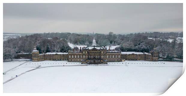 Wentworth Woodhouse Snow Fall Print by Apollo Aerial Photography