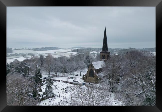 Wentworth Church Winter Scene Framed Print by Apollo Aerial Photography