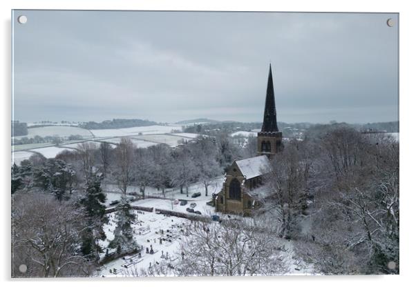 Wentworth Church Winter Scene Acrylic by Apollo Aerial Photography