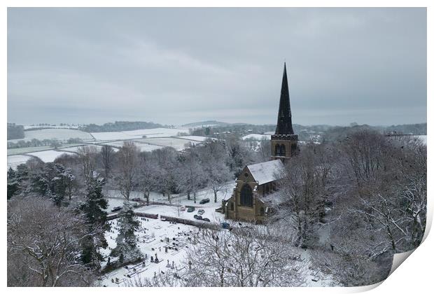 Wentworth Church Winter Scene Print by Apollo Aerial Photography