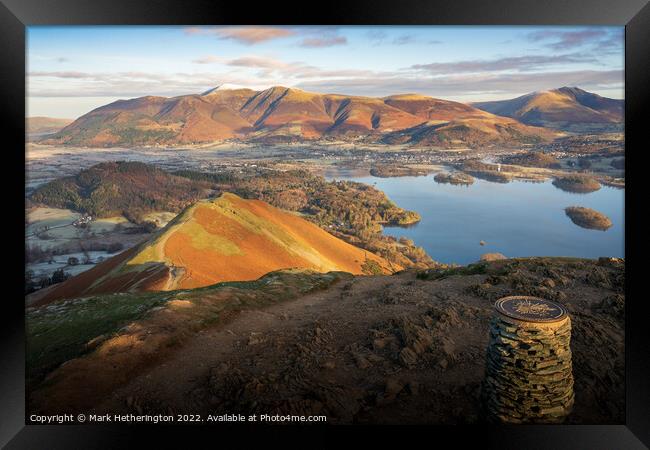 Skiddaw bathed in early morning light Framed Print by Mark Hetherington