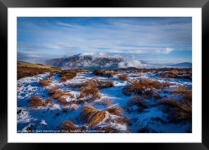 Wintery Skiddaw Framed Mounted Print by Mark Hetherington