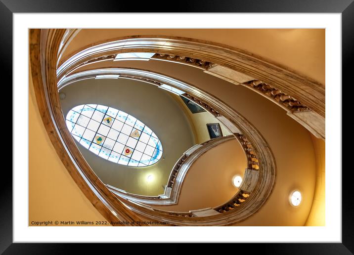 The spiral staircase at The Royal Horseguards Hotel, London Framed Mounted Print by Martin Williams