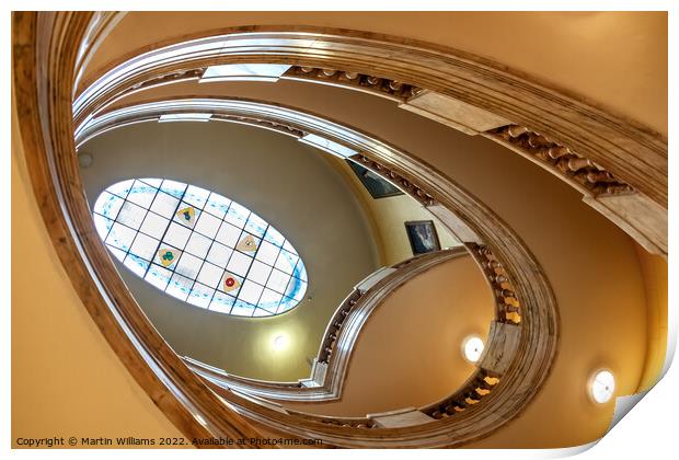 The spiral staircase at The Royal Horseguards Hotel, London Print by Martin Williams