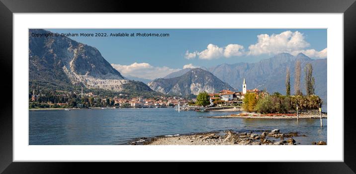 Stresa and Isola Superiore on Lake Maggiore Framed Mounted Print by Graham Moore