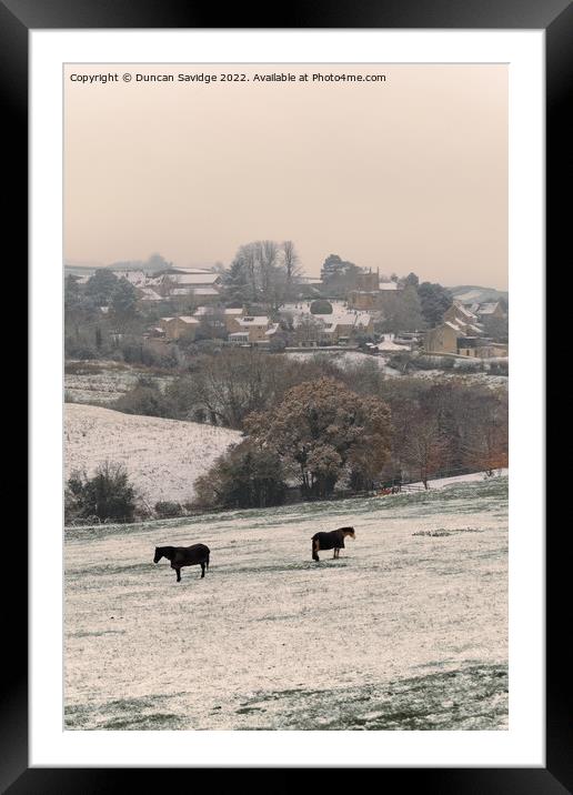 Englishcombe Bath in the snow Framed Mounted Print by Duncan Savidge