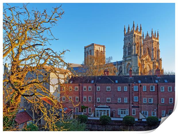 York Minster from City Wall Print by Darren Galpin