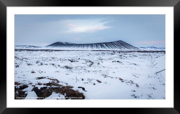Hverfjall volcano crater Framed Mounted Print by Paulo Rocha