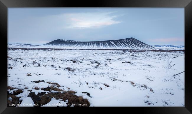 Hverfjall volcano crater Framed Print by Paulo Rocha