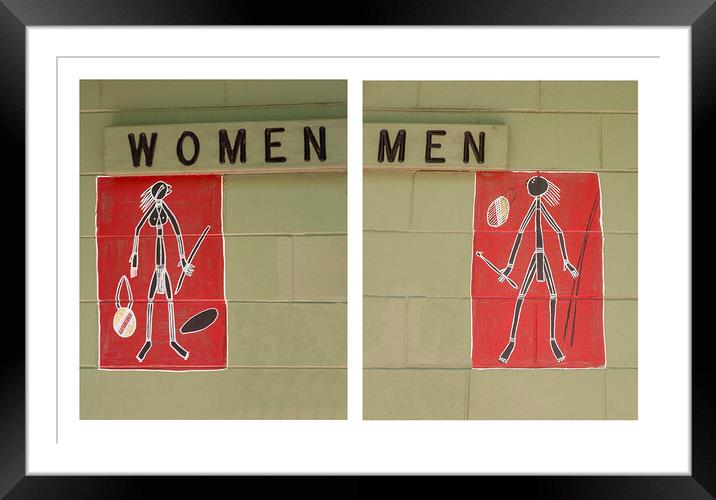 Men and Women Signs on Toilet Block Framed Mounted Print by Antonio Ribeiro
