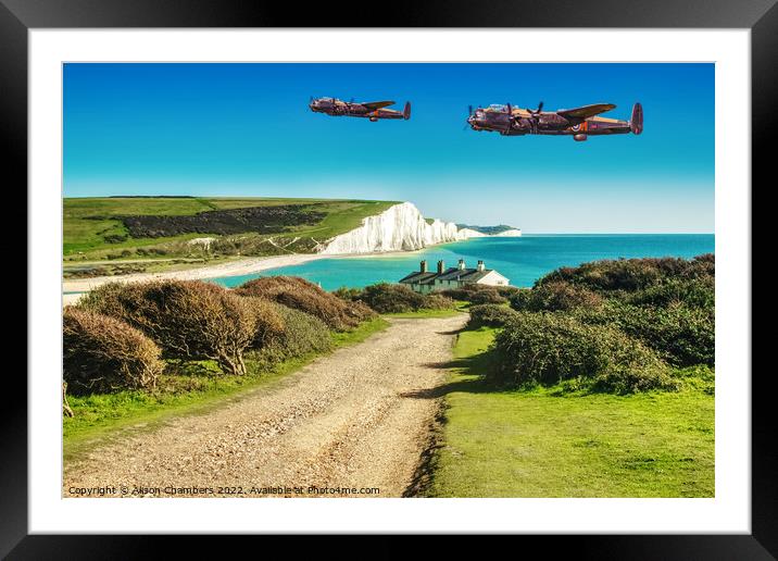 Seven Sisters Lancasters Framed Mounted Print by Alison Chambers