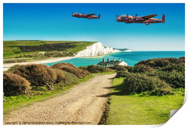 Seven Sisters Lancasters Print by Alison Chambers