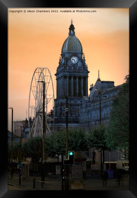 Leeds Town Hall Daybreak Portrait  Framed Print by Alison Chambers
