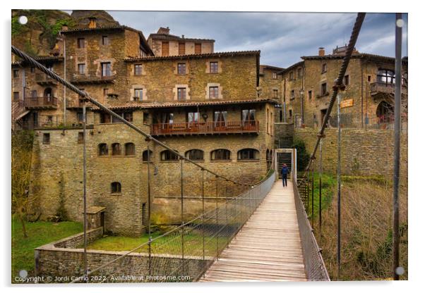 Footbridge hanging from the river Rupit - Edición Orton glow Acrylic by Jordi Carrio