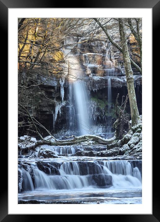 Summerhill Force in Winter, Bowlees, Teesdale, County Durham, UK Framed Mounted Print by David Forster