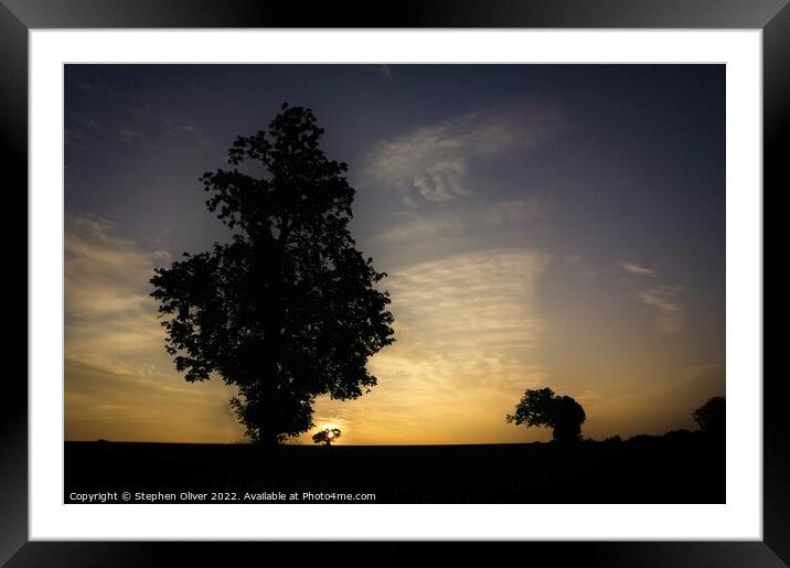 Setting Sun Framed Mounted Print by Stephen Oliver