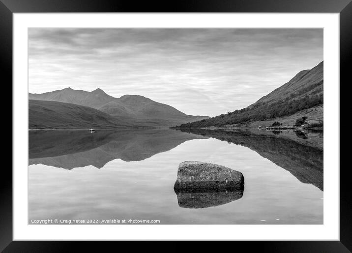 Loch Etive Scotland Black and White Framed Mounted Print by Craig Yates