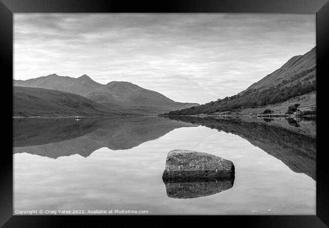 Loch Etive Scotland Black and White Framed Print by Craig Yates