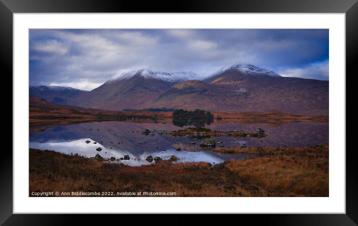 Reflections of Glencoe in Scotland Framed Mounted Print by Ann Biddlecombe