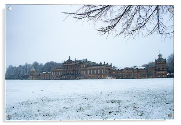 Wentworth Woodhouse Winter Acrylic by Apollo Aerial Photography