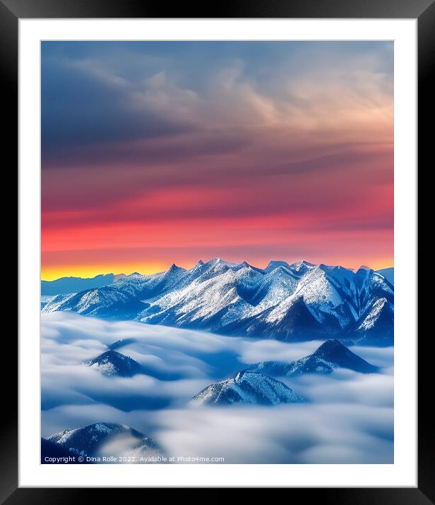 Aerial View of Vast Mountainscape Framed Mounted Print by Dina Rolle