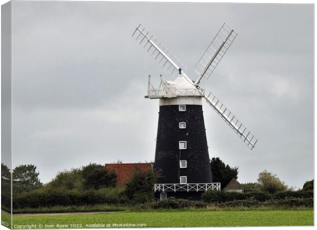 Tower Windmill in Burnham Overy Staithe Canvas Print by Joan Rosie