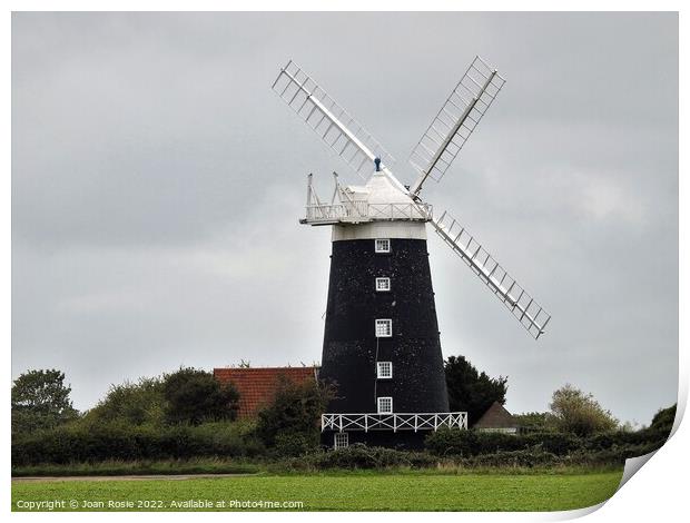 Tower Windmill in Burnham Overy Staithe Print by Joan Rosie