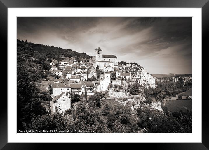St Cirq Lapopie, France Framed Mounted Print by Chris Rose