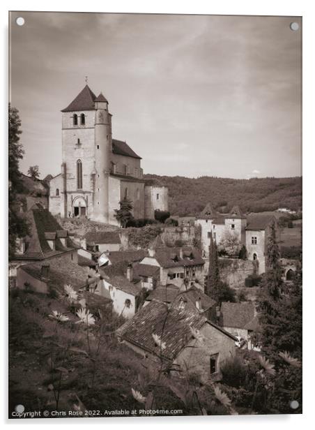 St Cirq Lapopie, France Acrylic by Chris Rose