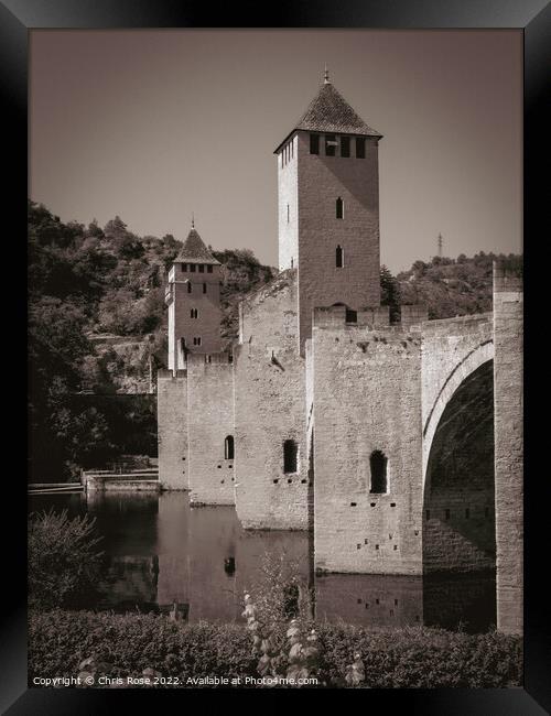 Cahors. Pont Valentre fortified bridge Framed Print by Chris Rose