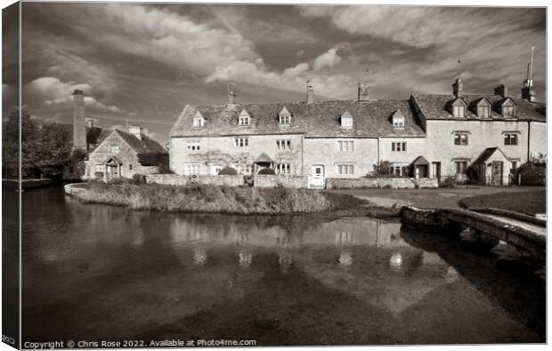 Lower Slaughter, cotswold cottages Canvas Print by Chris Rose