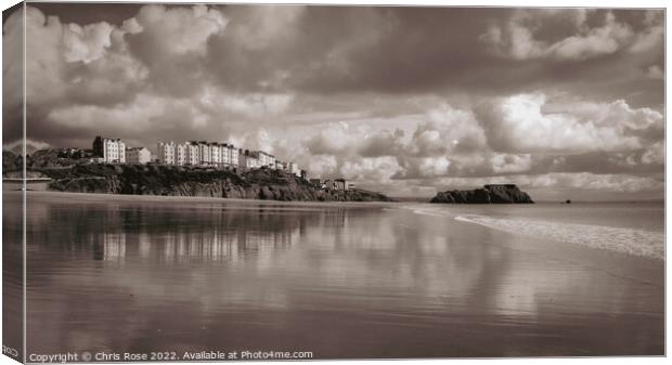 Tenby South Beach Canvas Print by Chris Rose