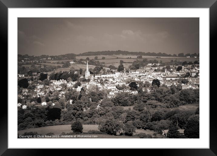 Painswick Cotswold countryside view Framed Mounted Print by Chris Rose