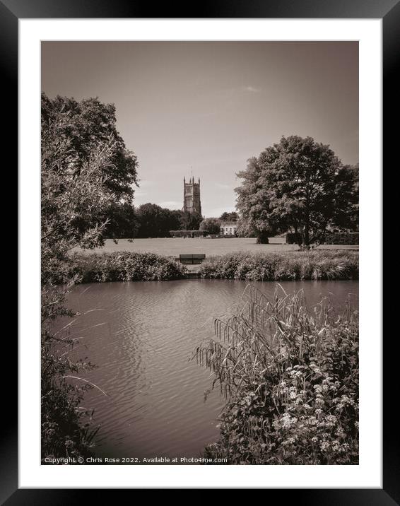 Cirencester church and park Framed Mounted Print by Chris Rose